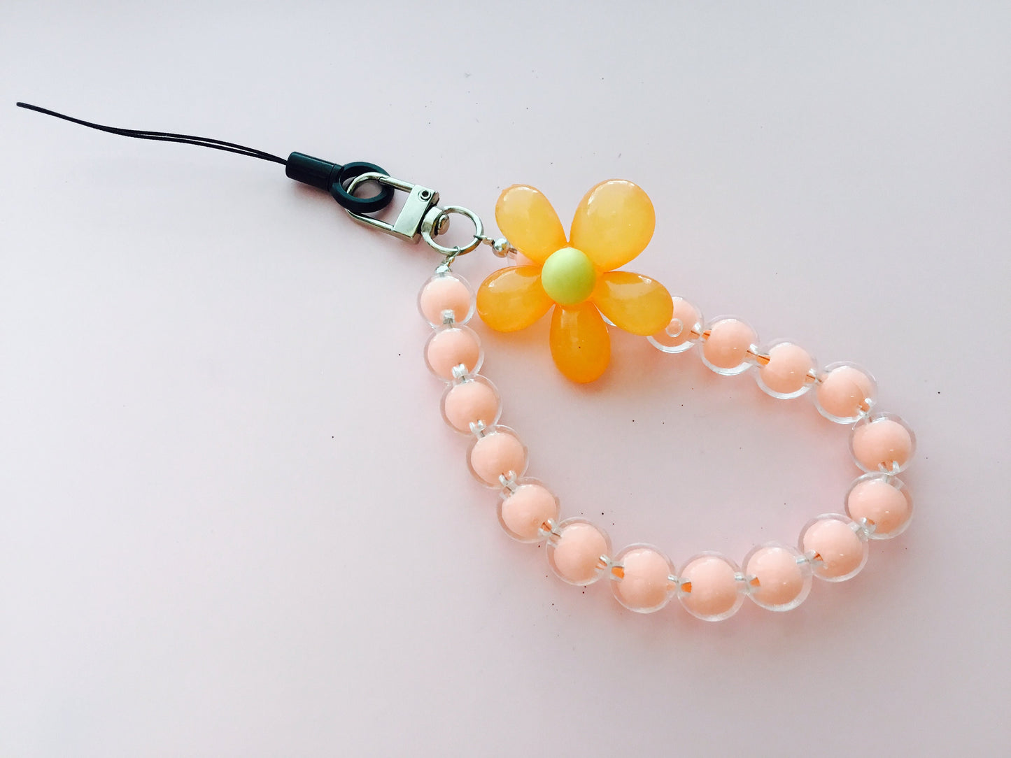 Daisy Flower / Beads / Phone Cellphone Strap Lanyard