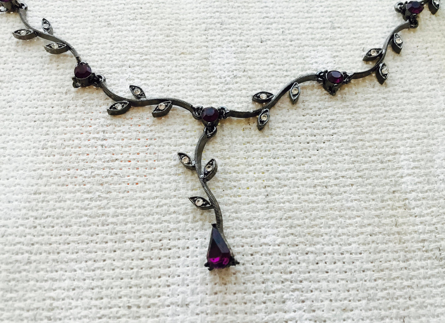 Vintage Purple Crystal Necklace