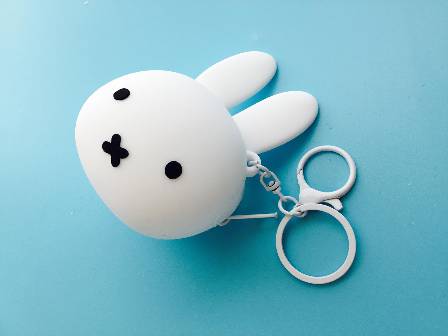 White Bunny Coin Purse Keychain