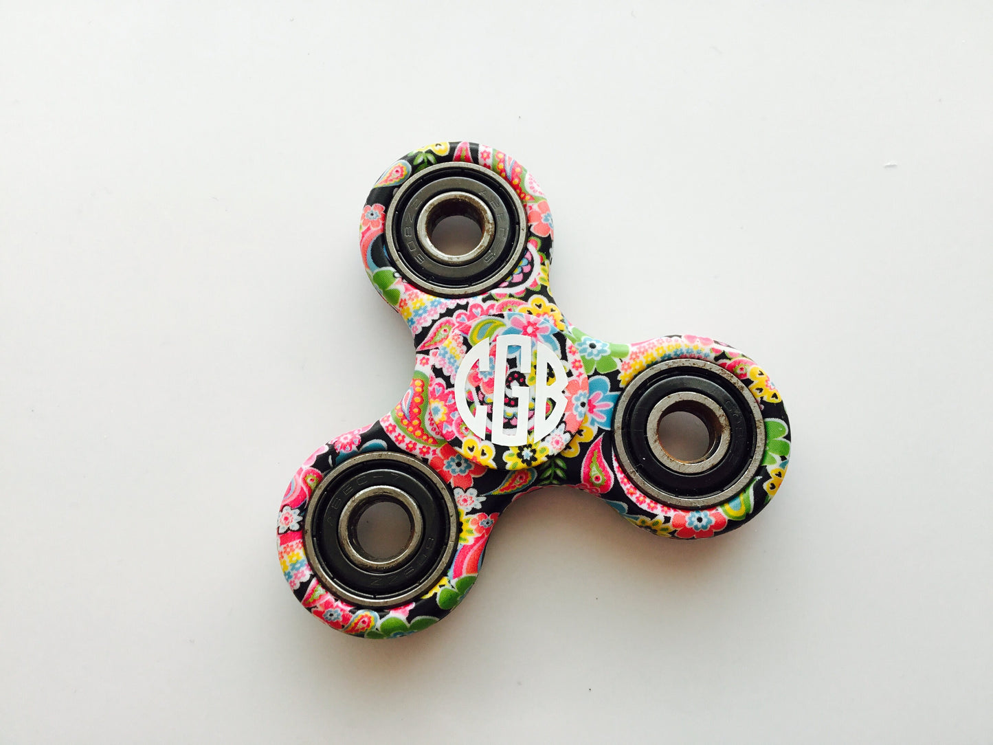 Floral Fidget Spinner Personalized Anxiety Stress Relief / Monogram / Birthday Gift