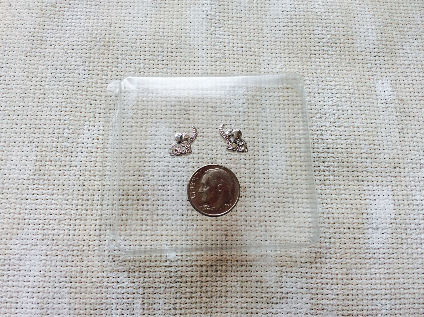 Dainty Tiny Elephant Post Earrings Silver Gold Cute Adorable Gift