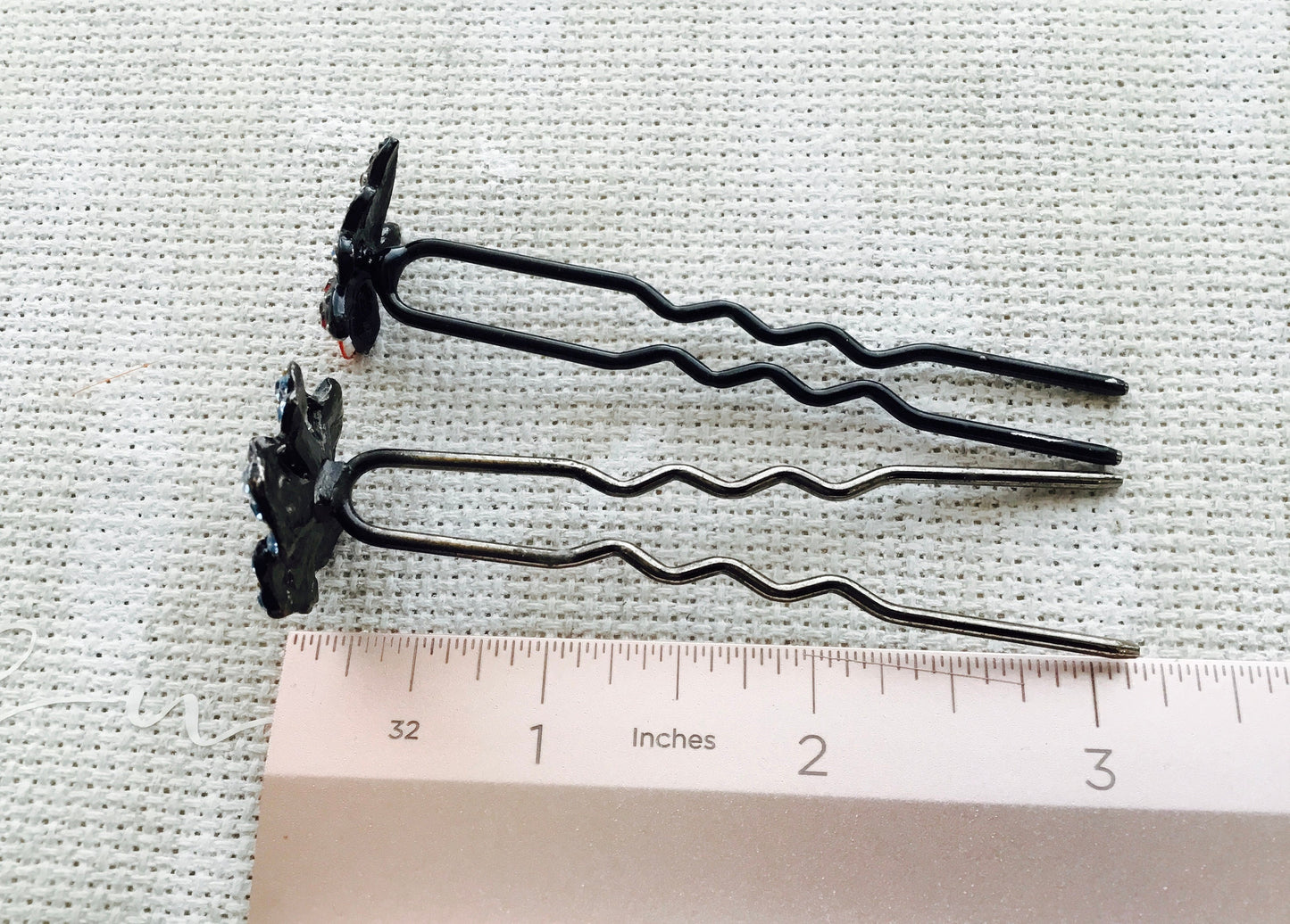 High Quality / Flower Butterfly / Blue Crystal Rhinestone / Metal Hair Pin Stick Wedding Gift