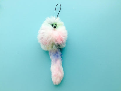 Furry Buddy Charm Keychain Gift Unique  Worry Friend Kids Bag Purse Charm