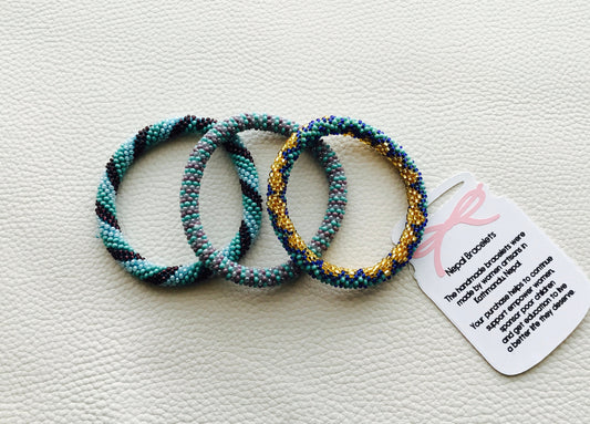 SET of 3   Nepal Beaded Bracelets