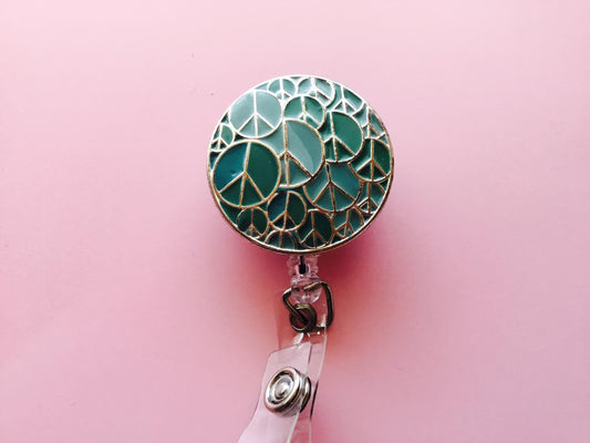Peace Sign Badge Reel ID Holder