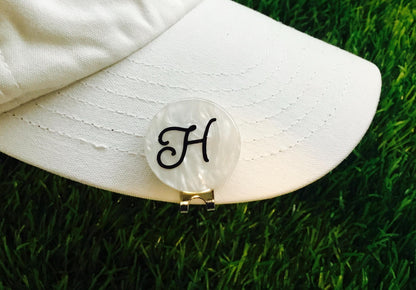 Golf Ball Marker || Pearlized  Charm | Initial | Personalized | Golfer Ladies Women Gift Accessory |