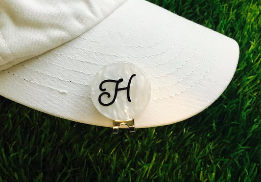 Golf Ball Marker || Pearlized  Charm | Initial | Personalized | Golfer Ladies Women Gift Accessory |