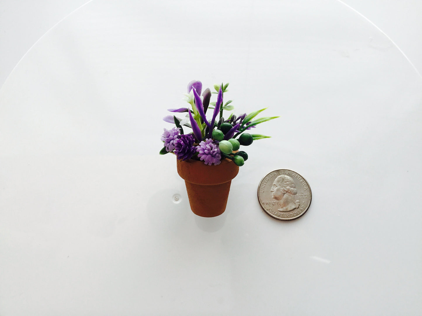 Purple Flower Plant  / Camel / Tan / Arrangement / Car  Vent Clip Decoration