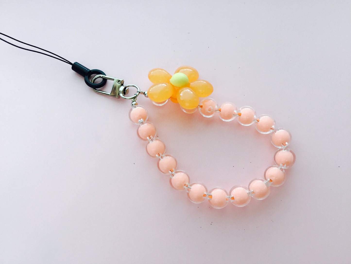 Daisy Flower / Beads  / Phone Cellphone Strap Lanyard