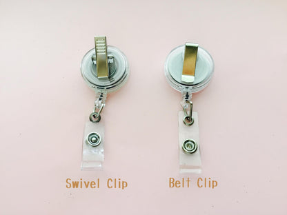 Adorable White Bunny Badge Reel ID Holder