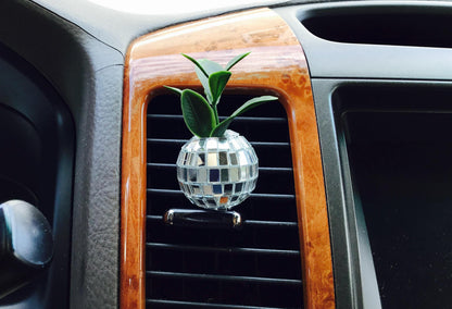 Disco Ball Mirror Ball Planter Plant Car Air Vent Clip Decoration Accessory