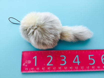 My Furry Friend Hand Dyed Gray  Phone Charm Keychain Bag