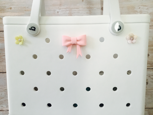 Pink Bow Bogg bag Charm