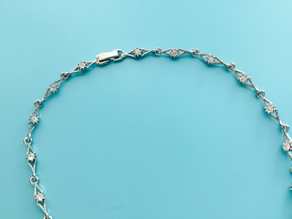luxury Flower drop crystal necklace for special occasion 14. inches