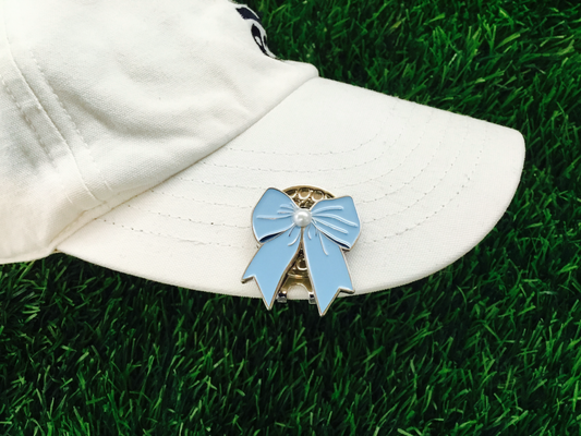 Coquette Blue Bow Golf Ball Marker  & Silver Hat Clip