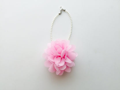 3D Pink Chiffon Flower Rearview Mirror Charm