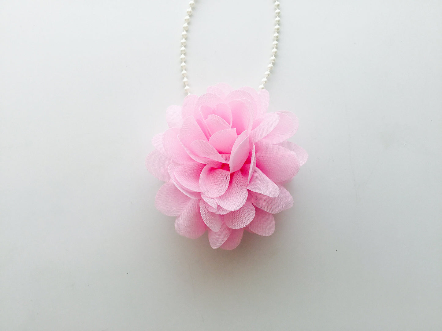3D Pink Chiffon Flower Rearview Mirror Charm