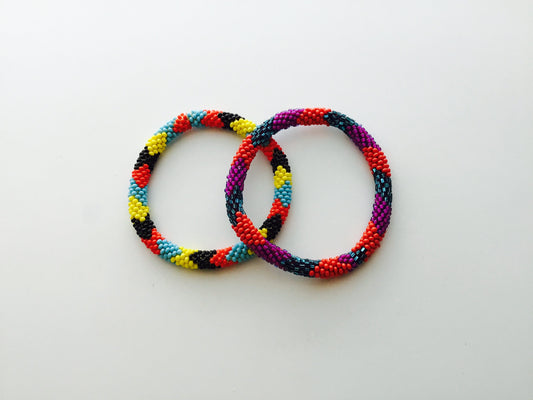 Nepal Handmade  Beaded  Bracelets Set of 2